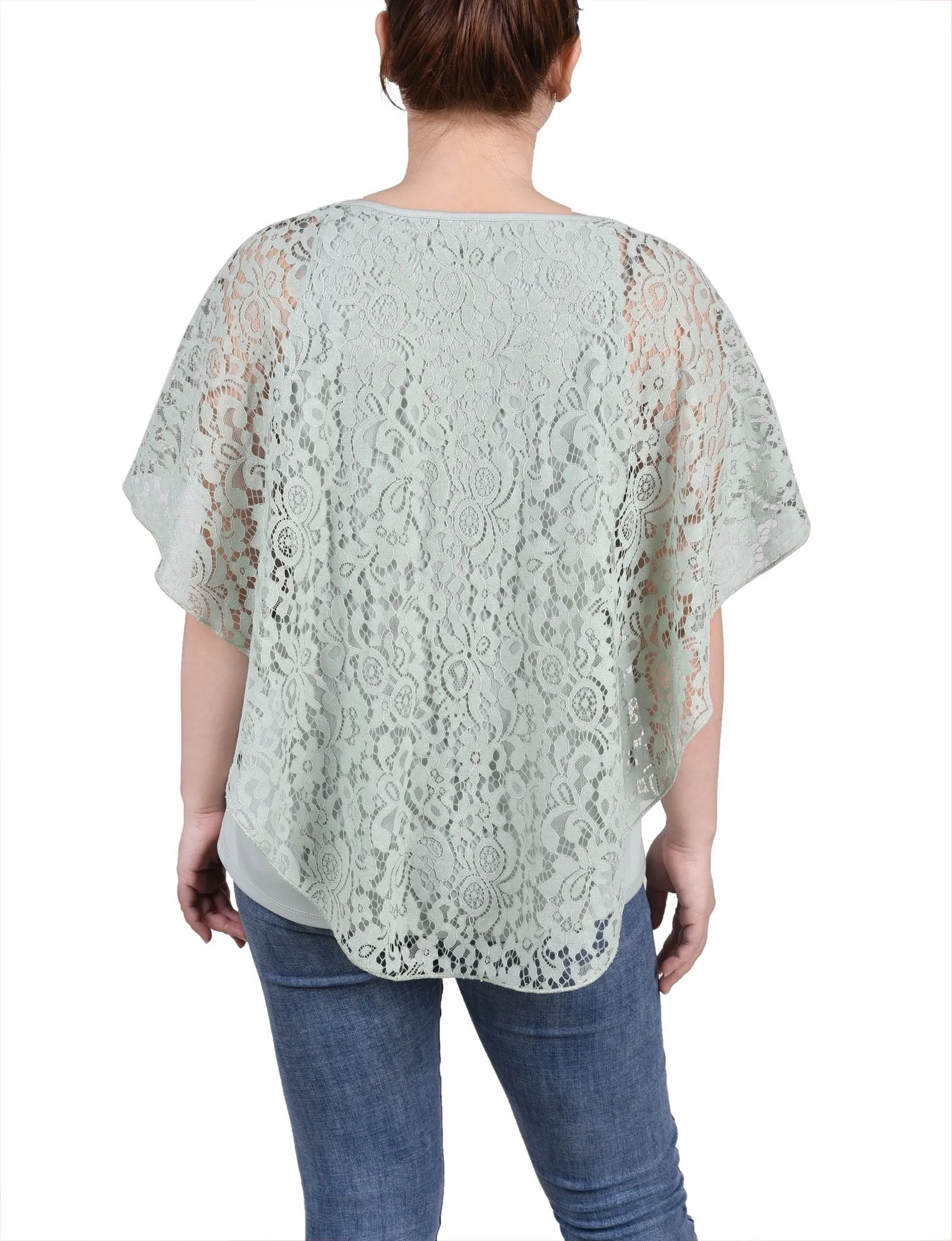 Lace Poncho With Bar - Petite