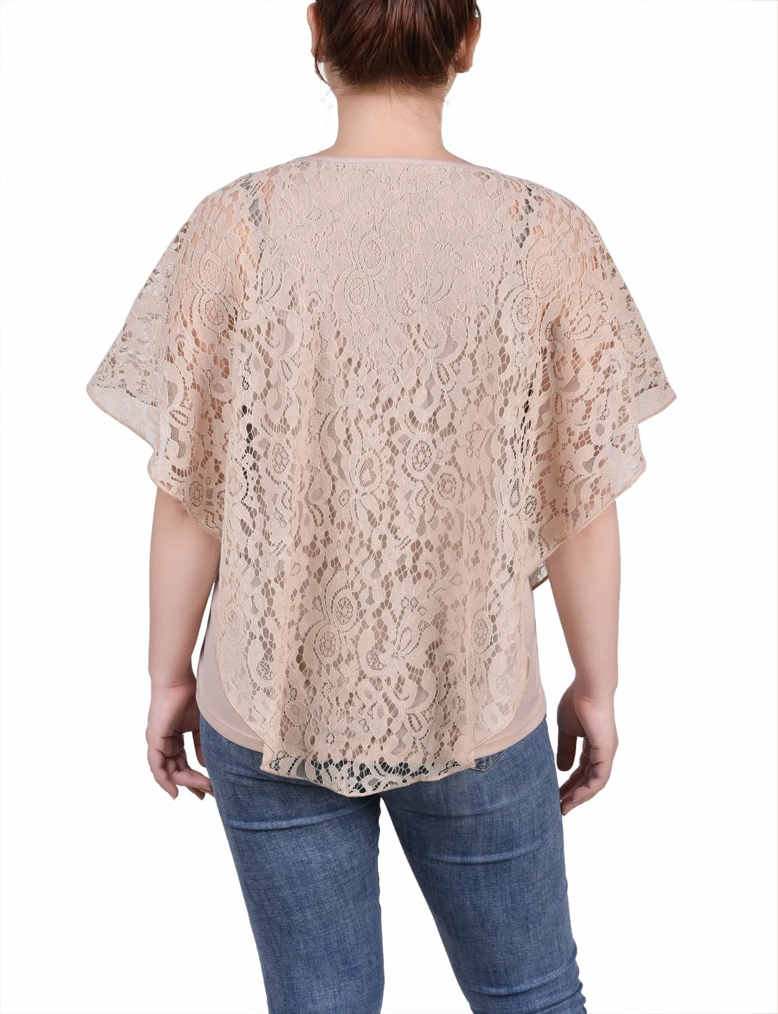 Lace Poncho With Bar - Petite