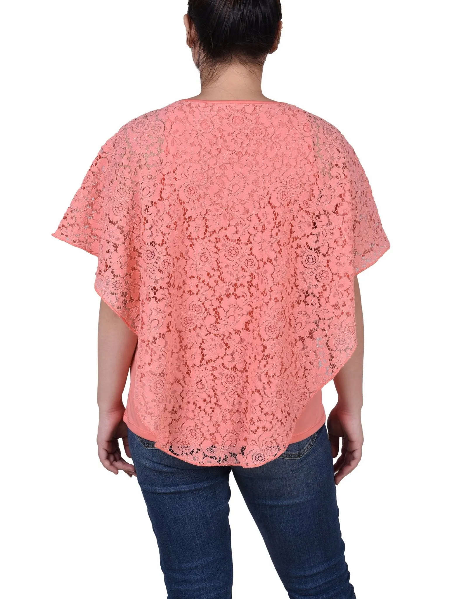 Lace Poncho With Bar - Petite