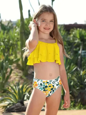 Leaf Print 2-Piece Swimsuit - Girls/Tweens