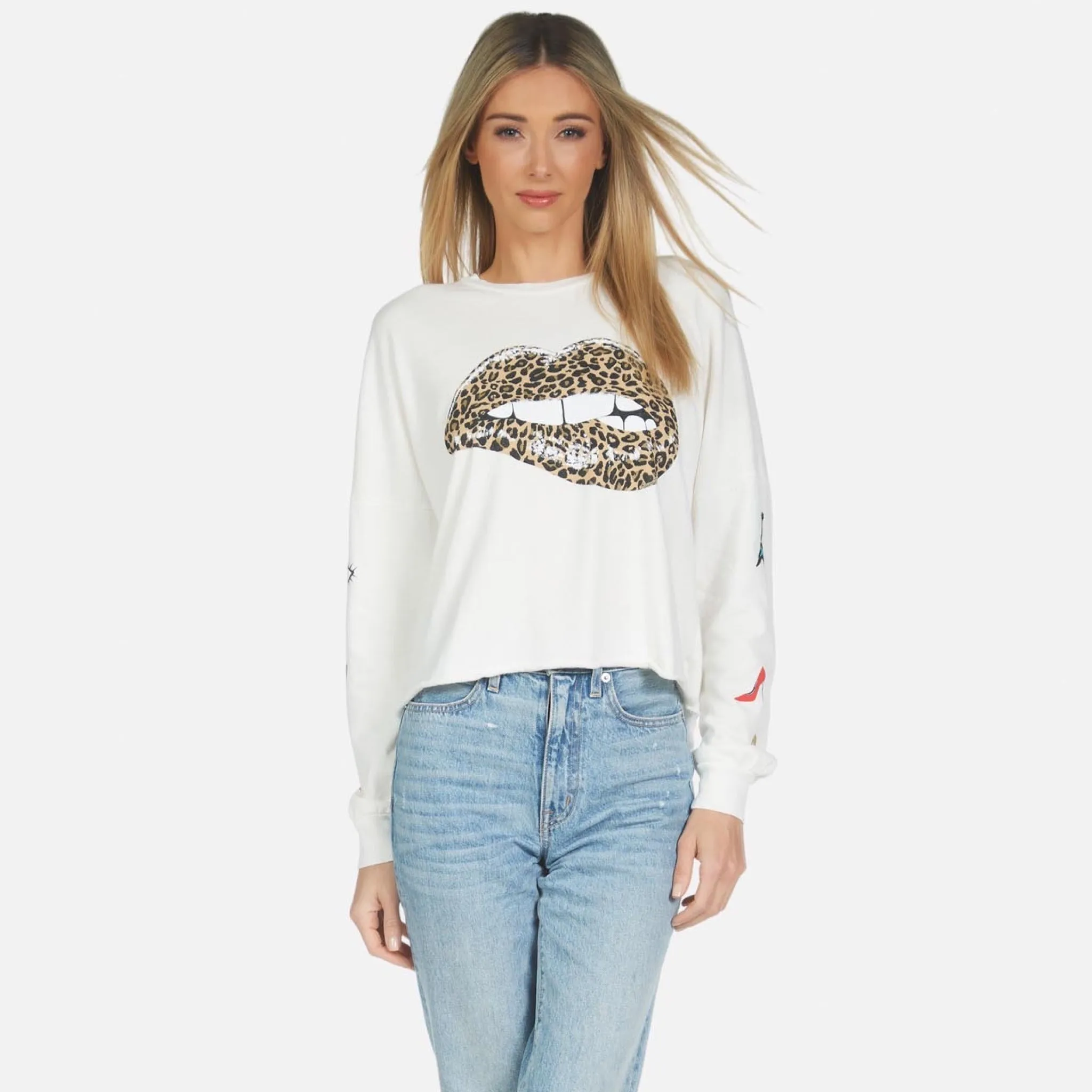 Lee Leopard Lip Pullover - Milk.