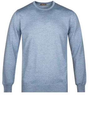 Light Blue Crew Neck Merino Wool Jumper