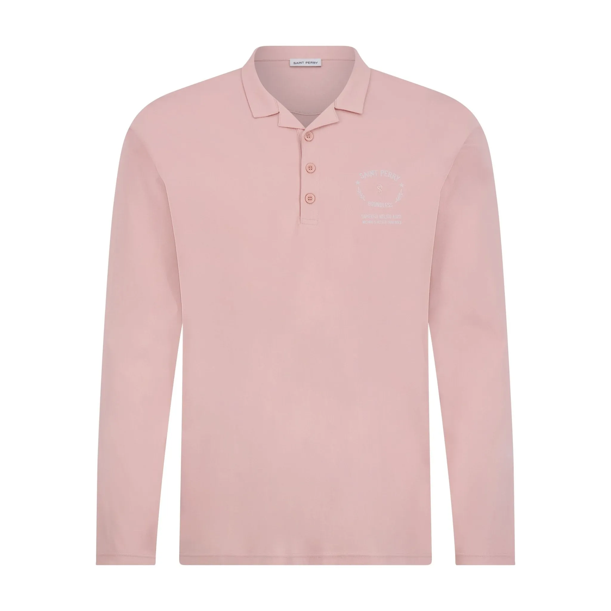 Long Sleeve Smart Cotton Polo shirt - Mauve