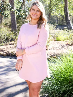 Love You Forever Pink Sweatshirt Dress