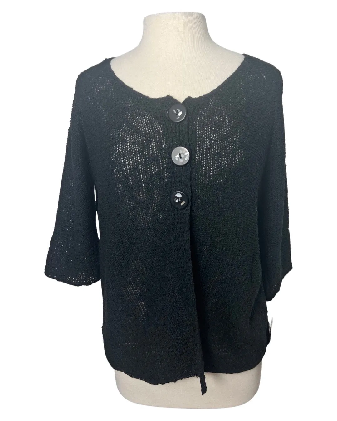 Lulu B Black 3 Button Cardigan Sweater