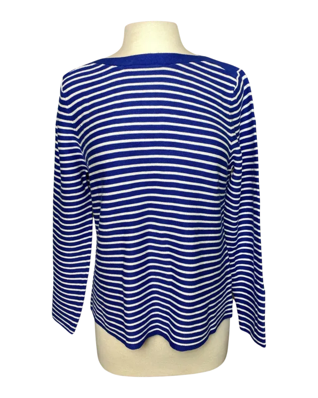 Lulu B Blue and White Stripe Sweater