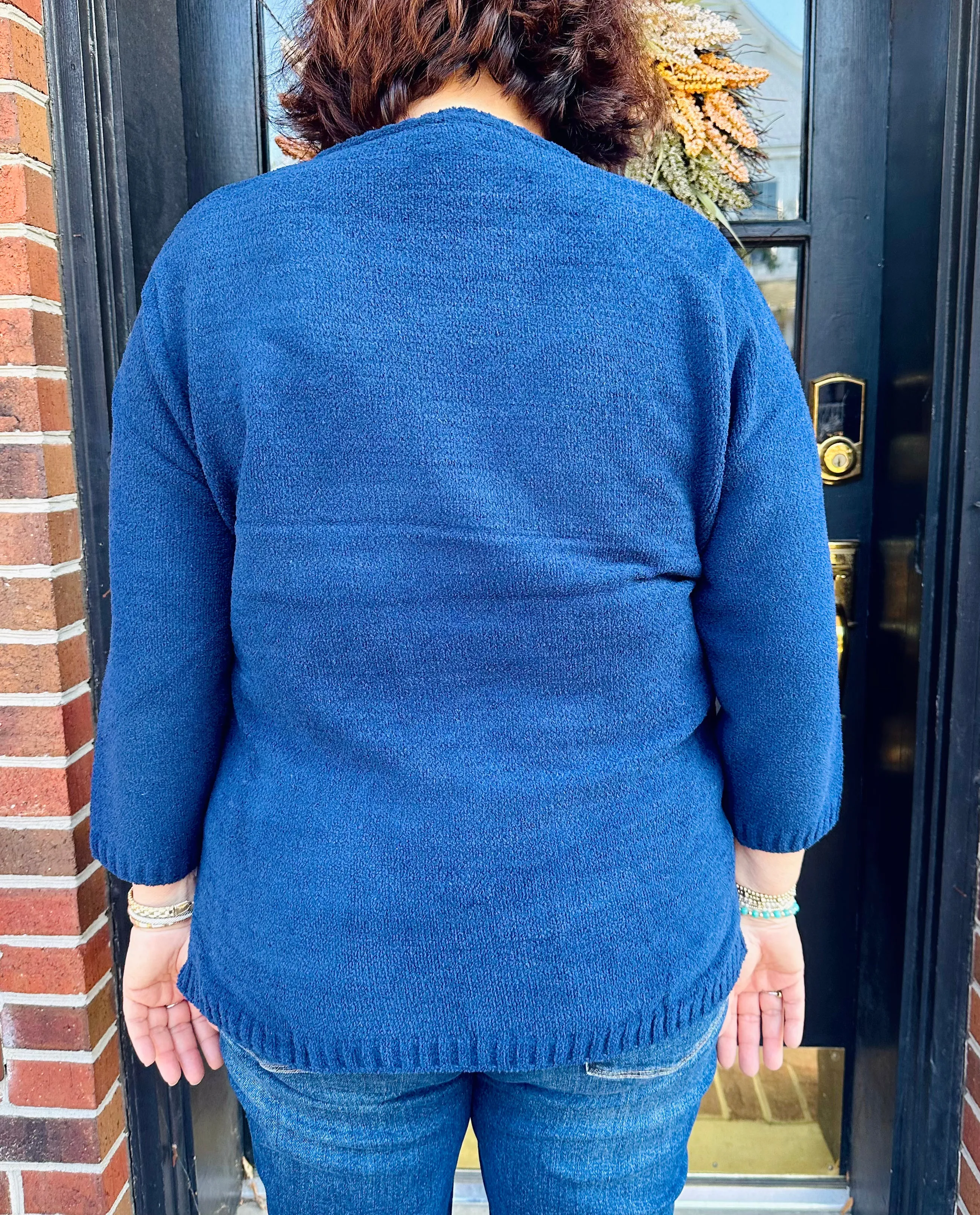 Lulu B Navy Chenille Sweater