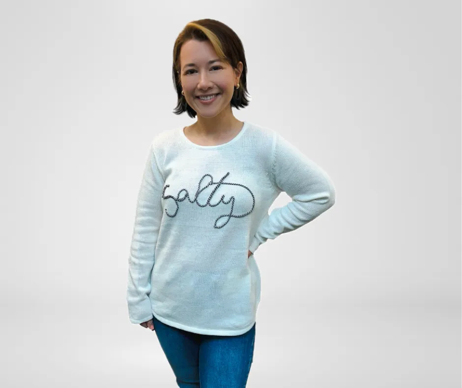 Lulu B White Salty Sweater