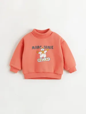 MARC & JANIE Boys Ski Bear Printed High Neck Padded Sweatshirt 240985