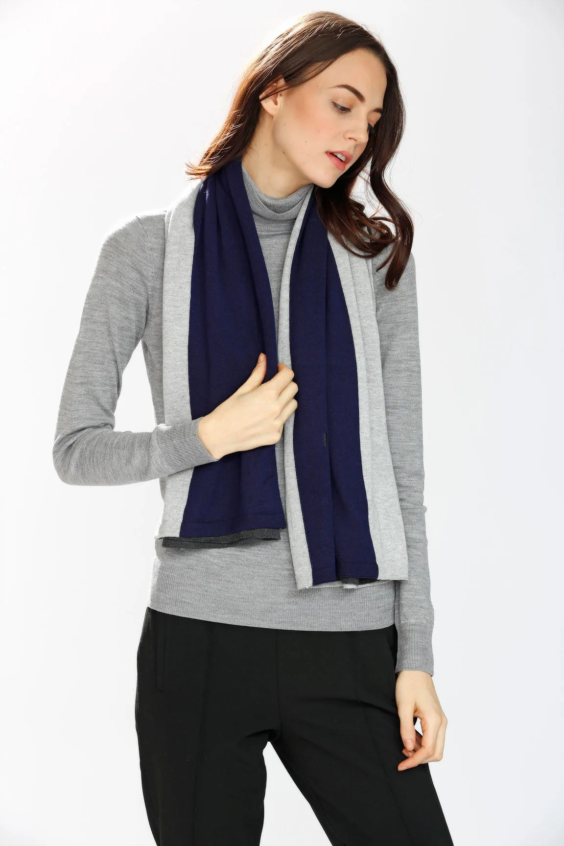 Max 8-Way Scarf/Cape – Navy/Grey/Charcoal