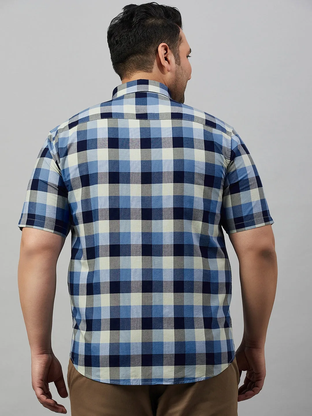 Men Checked Blue Comfort Shirt