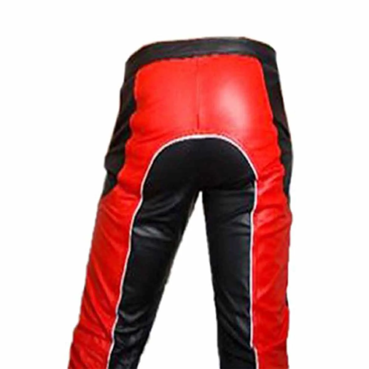 Mens Black Leather Motorcycle Bikers Pants Jeans Trousers - Jeans4