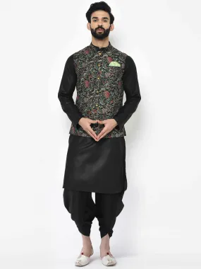 Men's Multi Kurta Jacket Dhoti Set