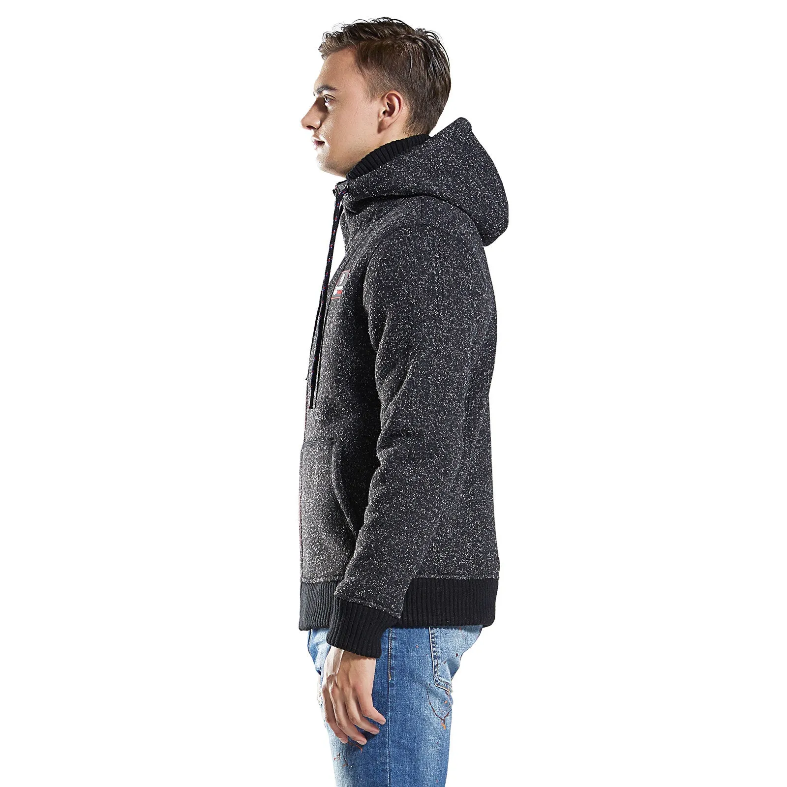 Mens Sherpa Jacket Woolen Knit bond