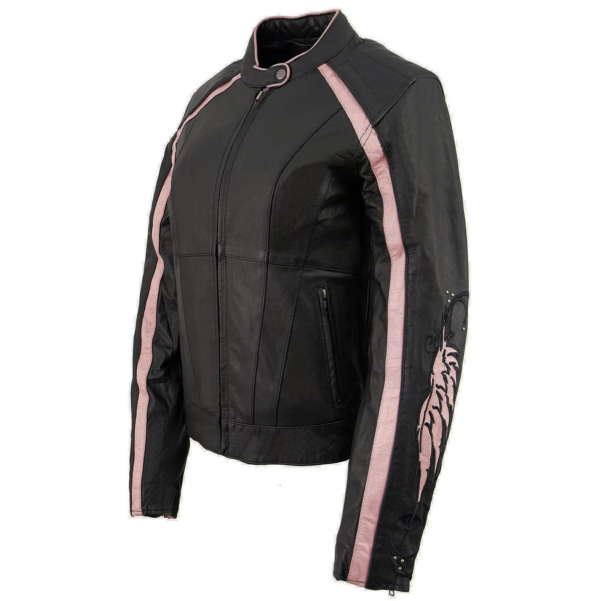 Milwaukee Leather ML1952 Women's Black and Pink Embroidered and Stud