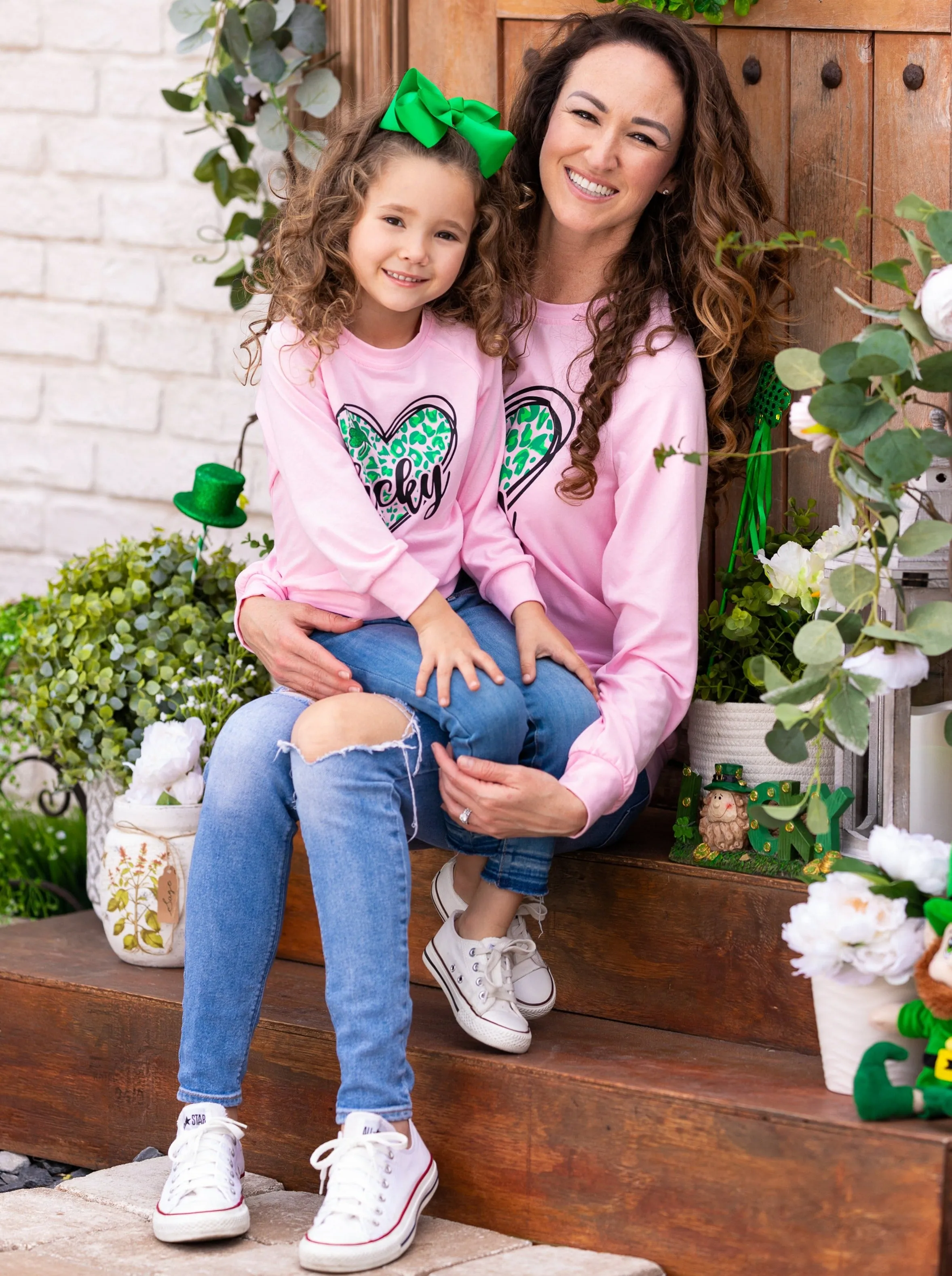 Mommy and Me Luckiest Hearts Top