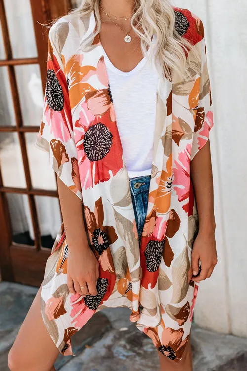 Morning Sunshine Beach Floral Printed Kimono - 3 Colors