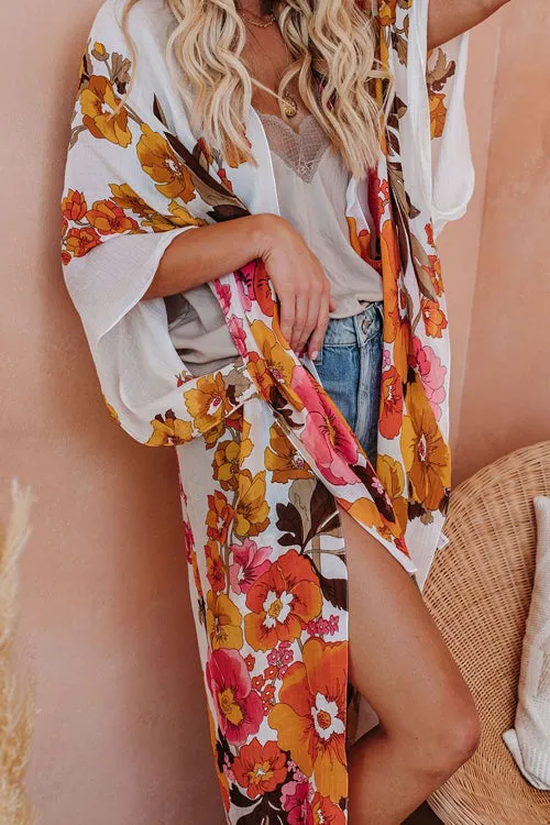 Morning Sunshine Beach Floral Printed Kimono - 3 Colors