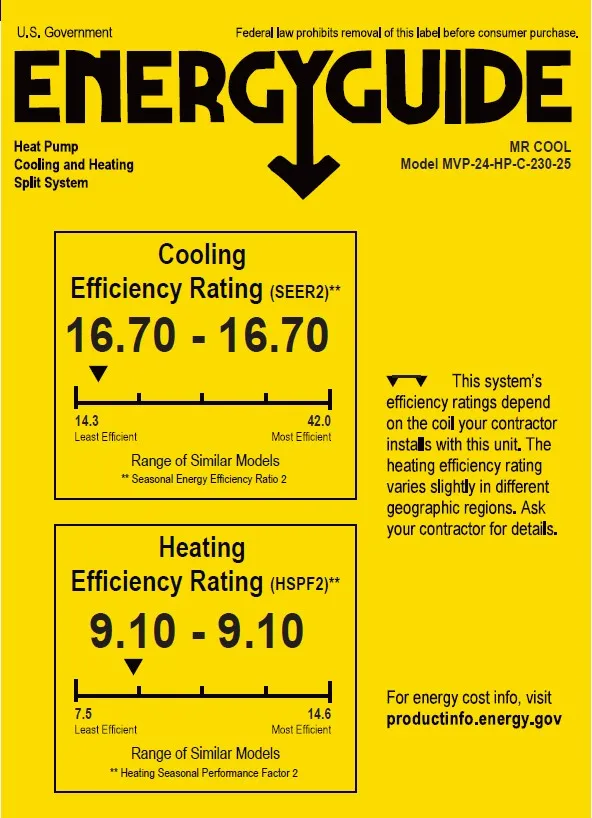 MRCOOL® VersaPro 2 Ton 16.7 SEER2 Central Ducted DC Inverter Heat Pump Split System with 25 ft. Line Set and Communication Wire - Multiposition - MVP-24-HP-230-25