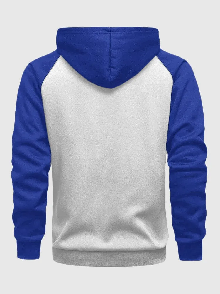 Multi-color Zipper Padded Hooded Sweatshirt