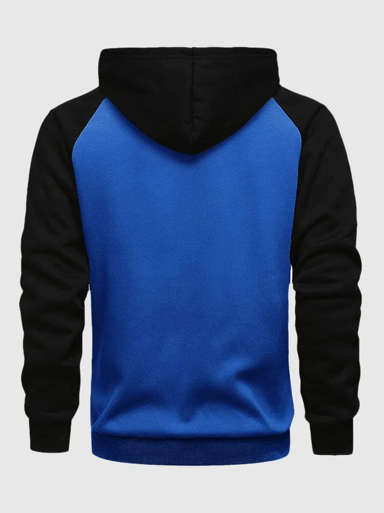 Multi-color Zipper Padded Hooded Sweatshirt