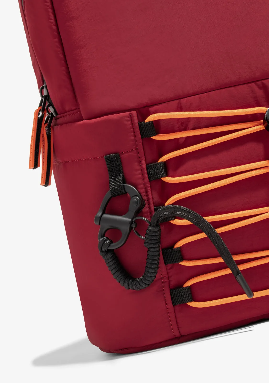 Multi-Pocket Nylon Backpack Red   Custom Set Orange