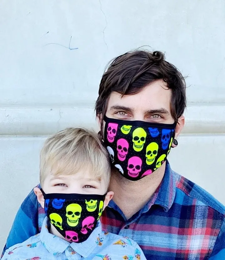 Neon Skulls Cloth Face Mask