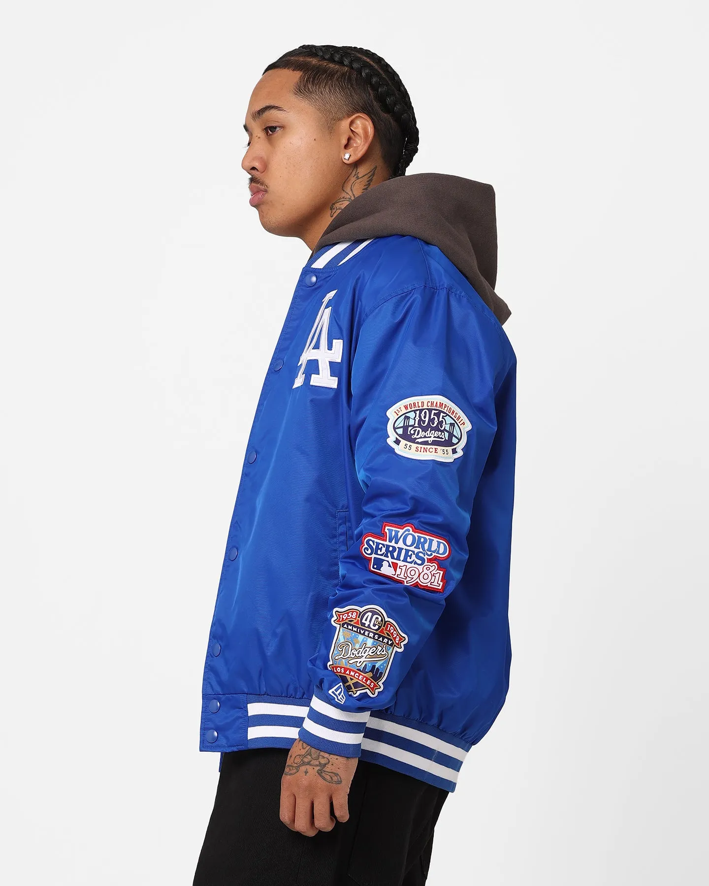 New Era Los Angeles Dodgers Nylon Varsity Jacket Bright Royal