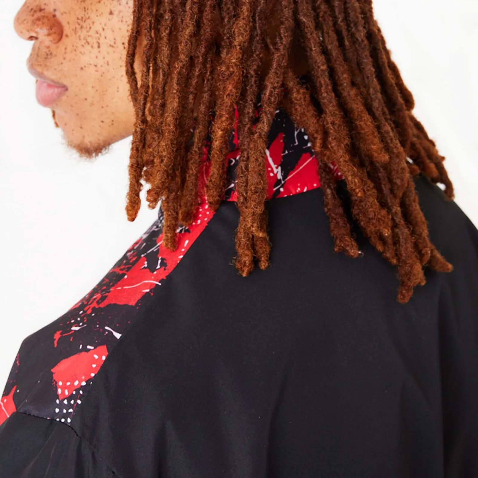 New Era Mens Chicago Bulls All Over Pattern Panel Track Jacket - Black