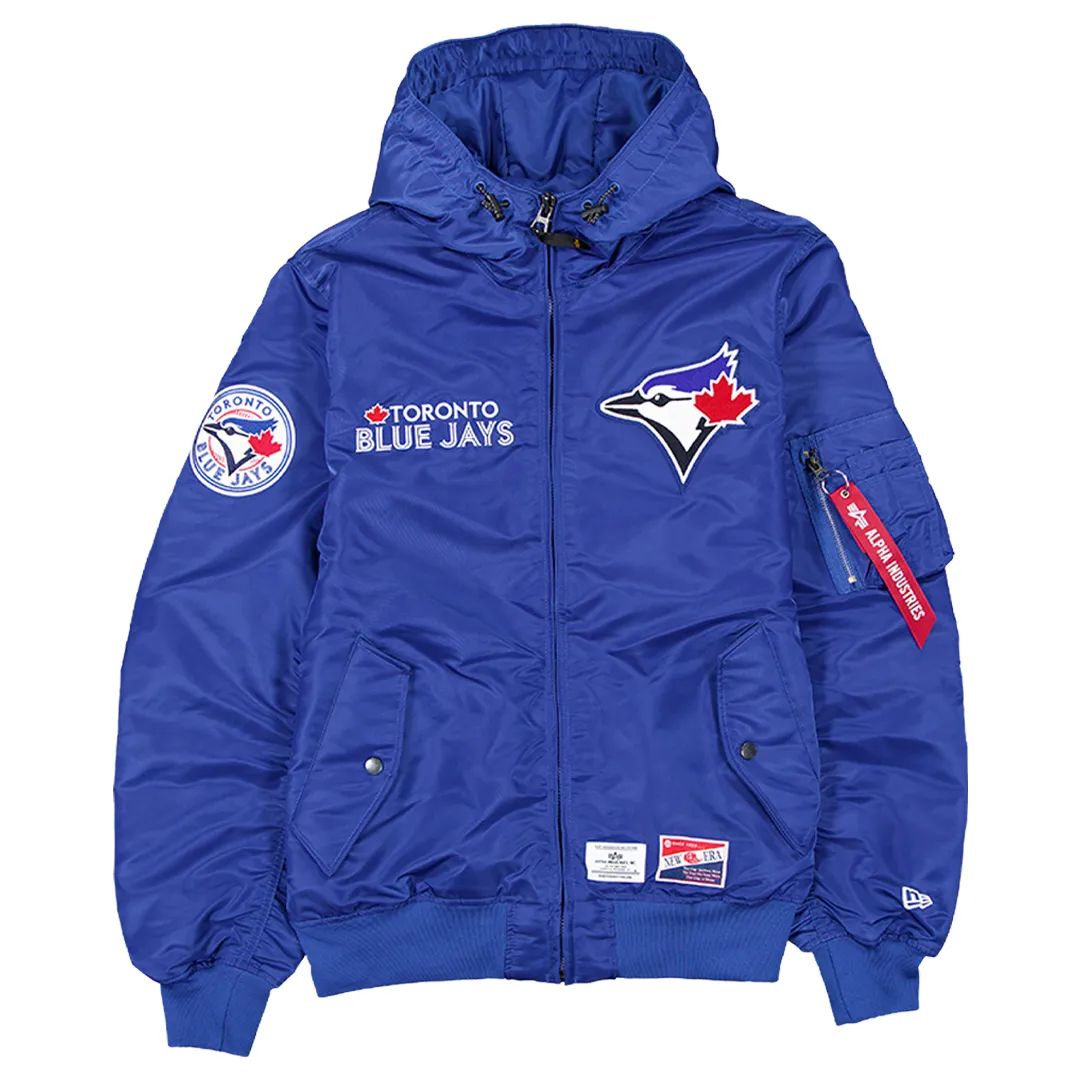 NEW ERA x ALPHA INDUSTRIES BLUE JAYS MA1 JACKET BLUE