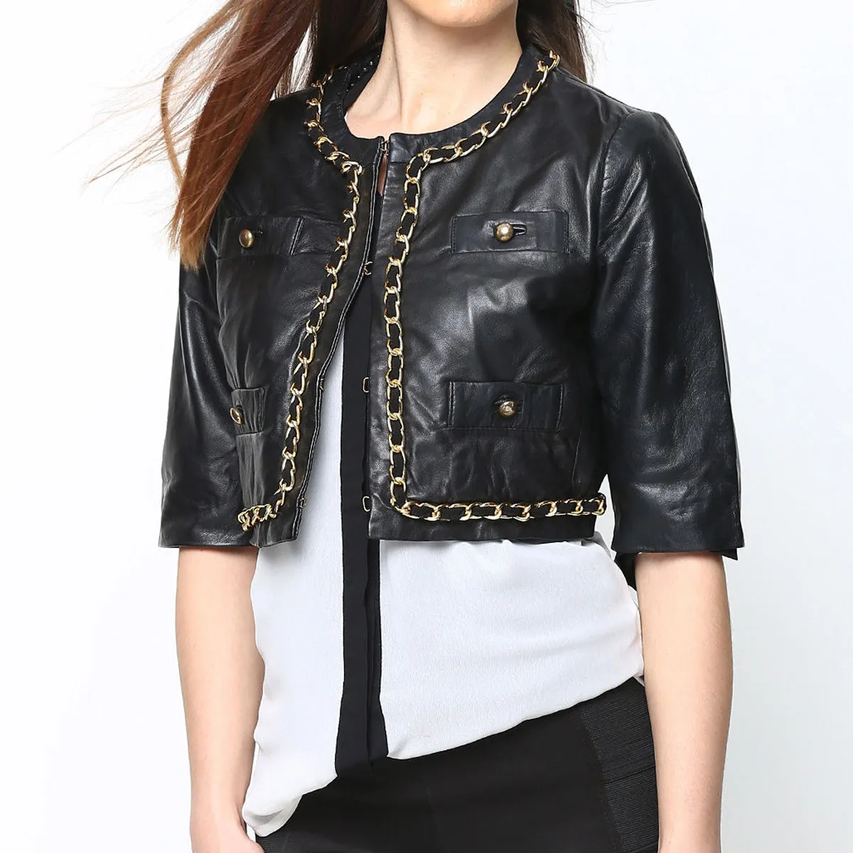 New Ladies Leather Black Jacket Bt Brune & Bareskin