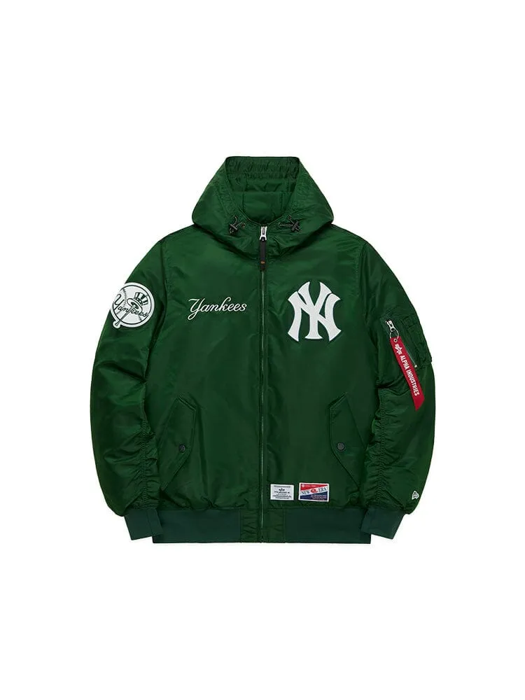 NEW YORK YANKEES X ALPHA X NEW ERA L-2B BOMBER JACKET (GREEN)