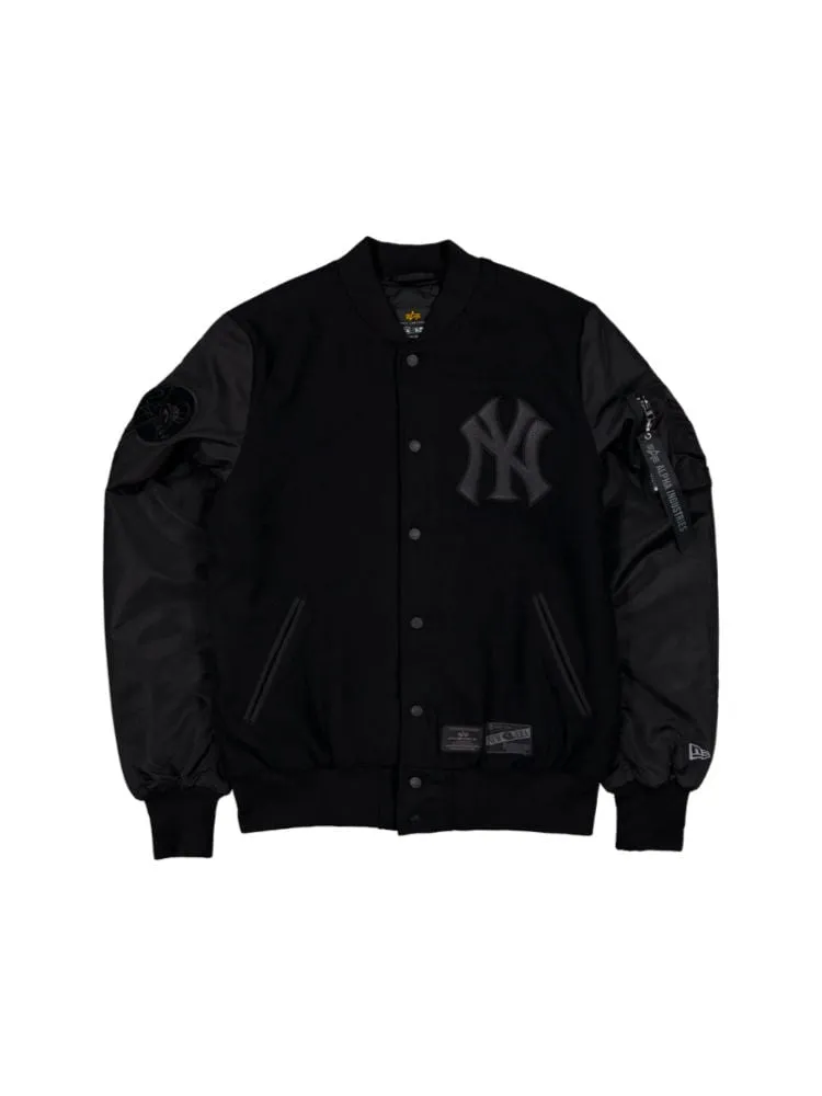 NEW YORK YANKEES X ALPHA X NEW ERA WOOL VARSITY MA-1 BOMBER JACKET