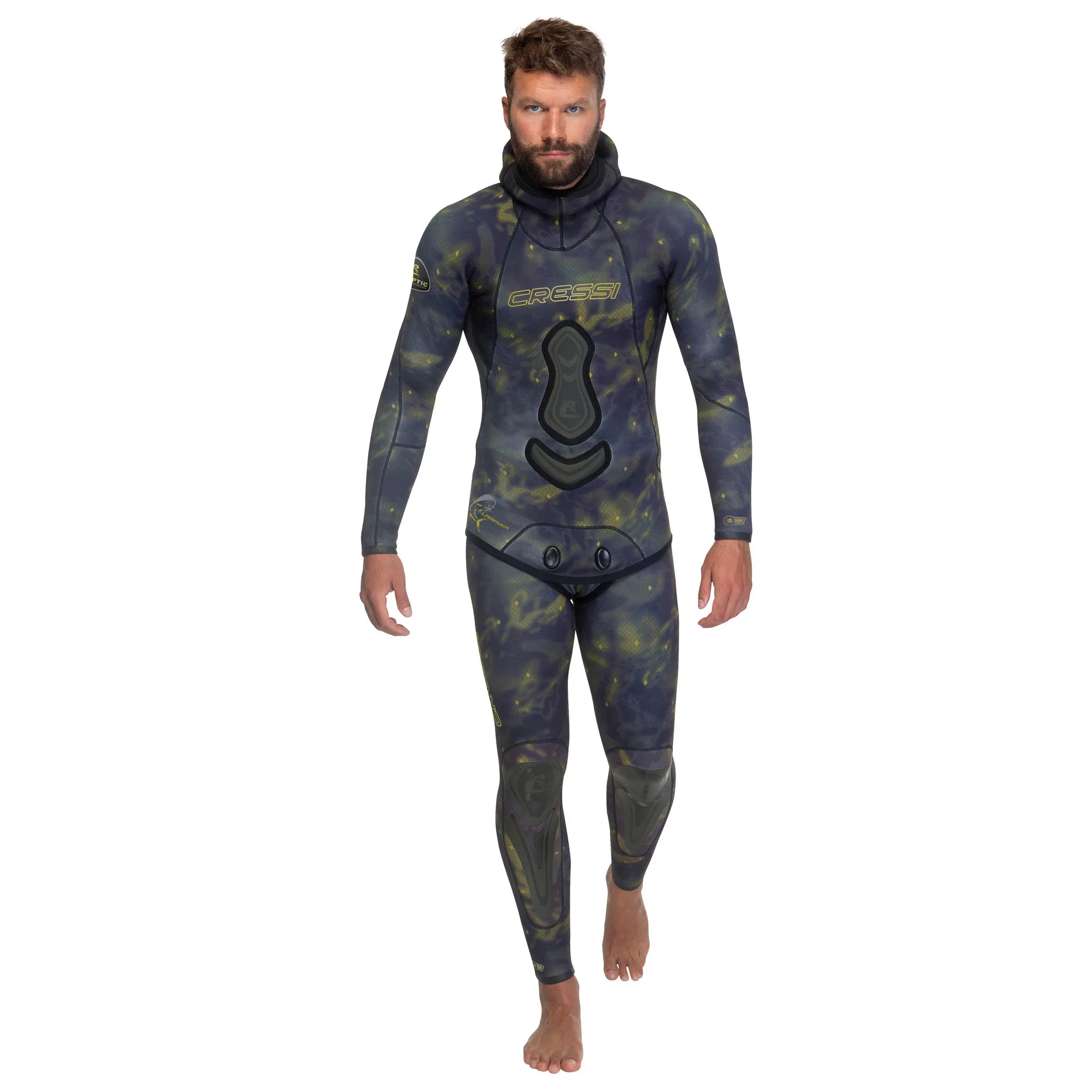 Open Box Cressi 5mm Mans 2-piece Freediving Wetsuit - Camou - Large/4