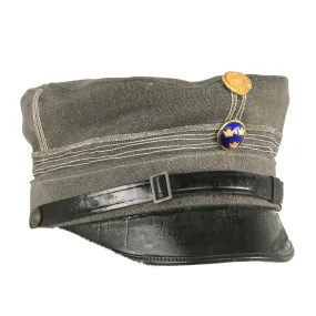 Original Swedish Pre WWII Era Model 1923 “Peaked Cap” With Yellow Cockade For A Captain