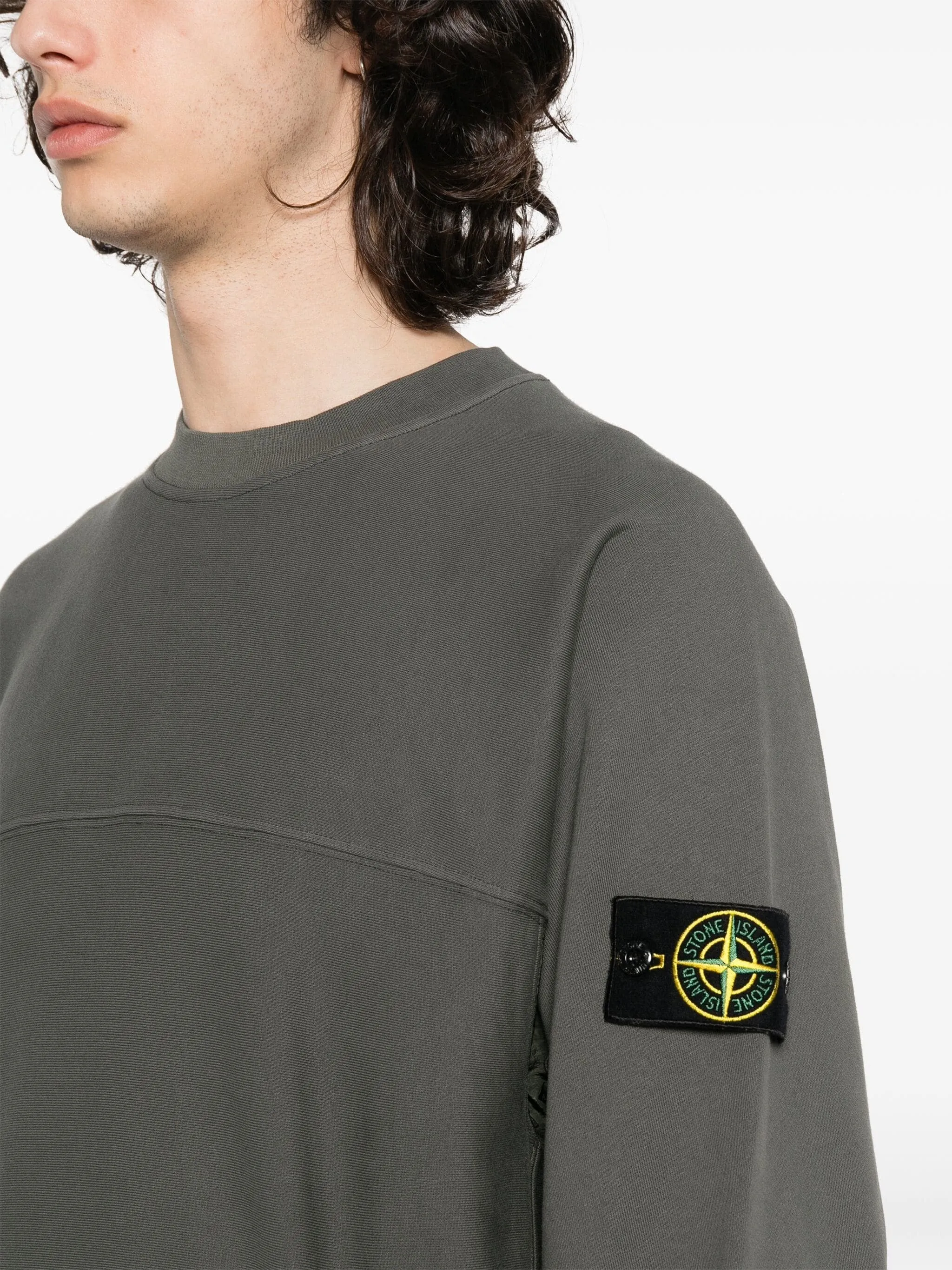 PANELLED CREW-NECK SWEATSHIRT