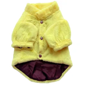 Pawgypets Fur Puffer Jacket for Dogs and Cats (Yellow)