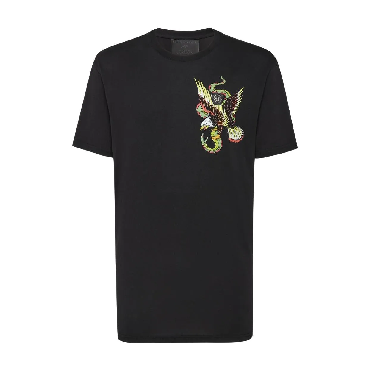 Philipp Plein Black SS Stones Gothic Plein T-Shirt