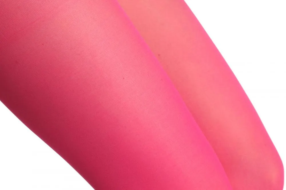 Plain Bright Pink Three Quarter Tights (Capri)