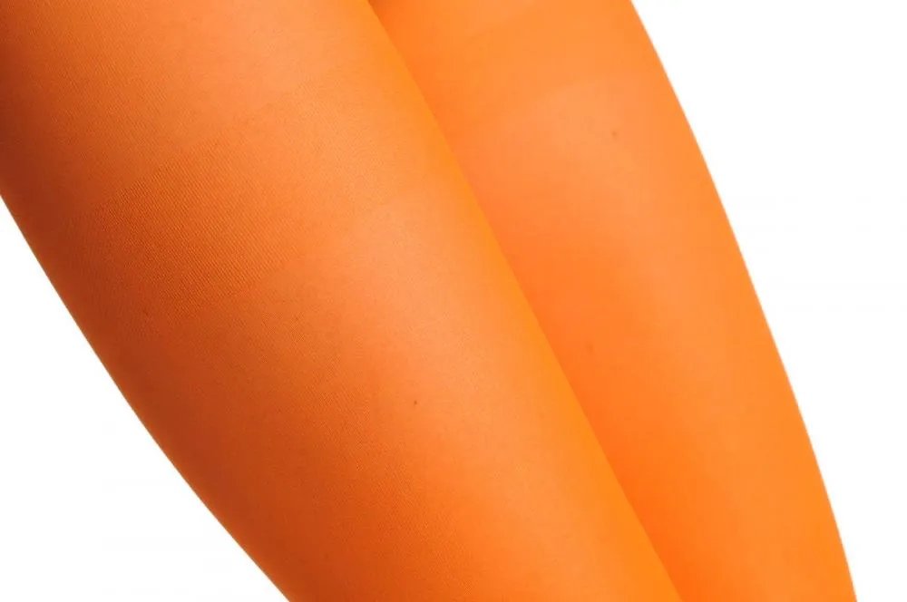 Plain Orange Three Quarter Tights (Capri)