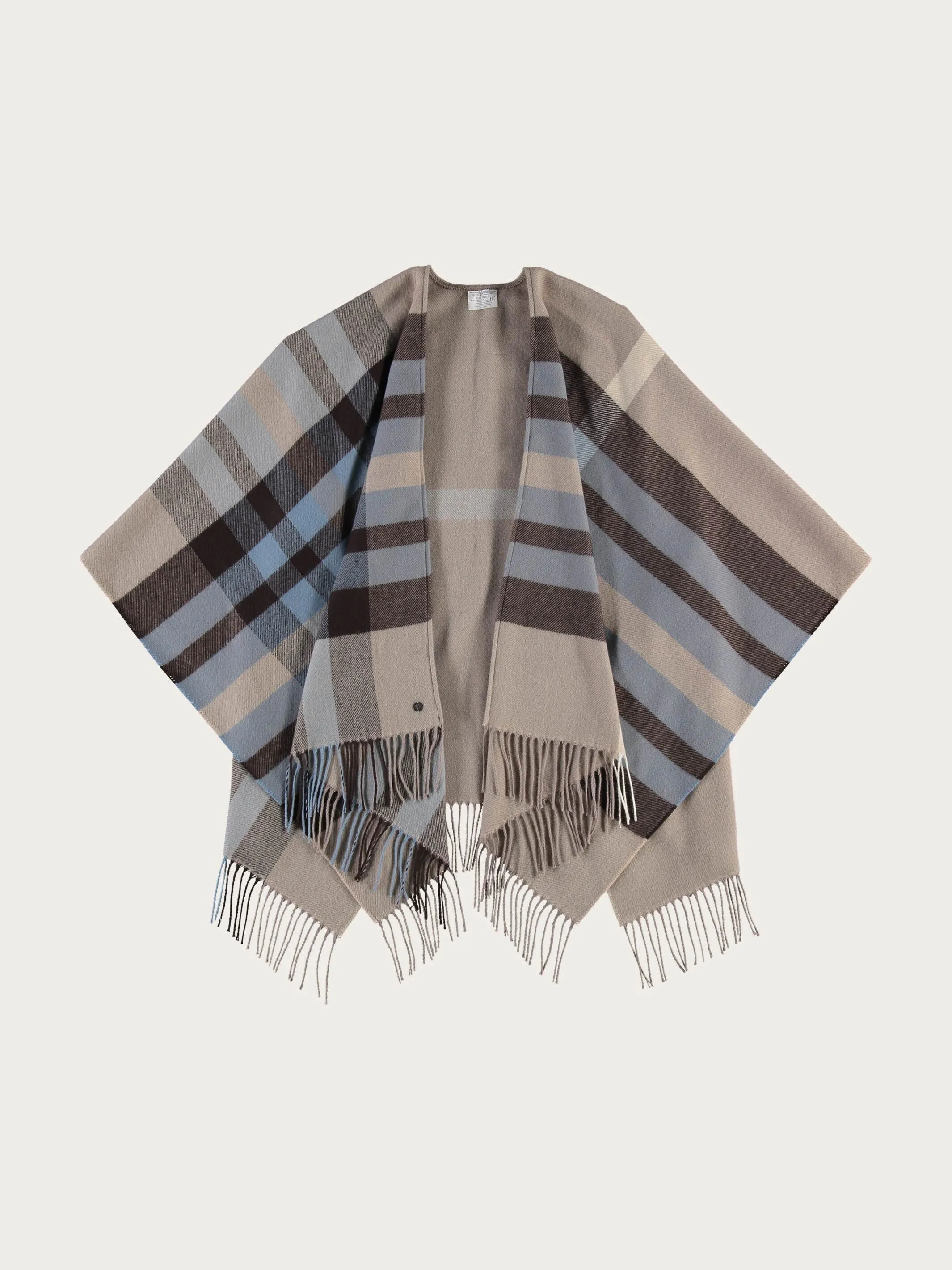 Poncho mit FRAAS Plaid Karo aus Polyacryl - Made in Germany