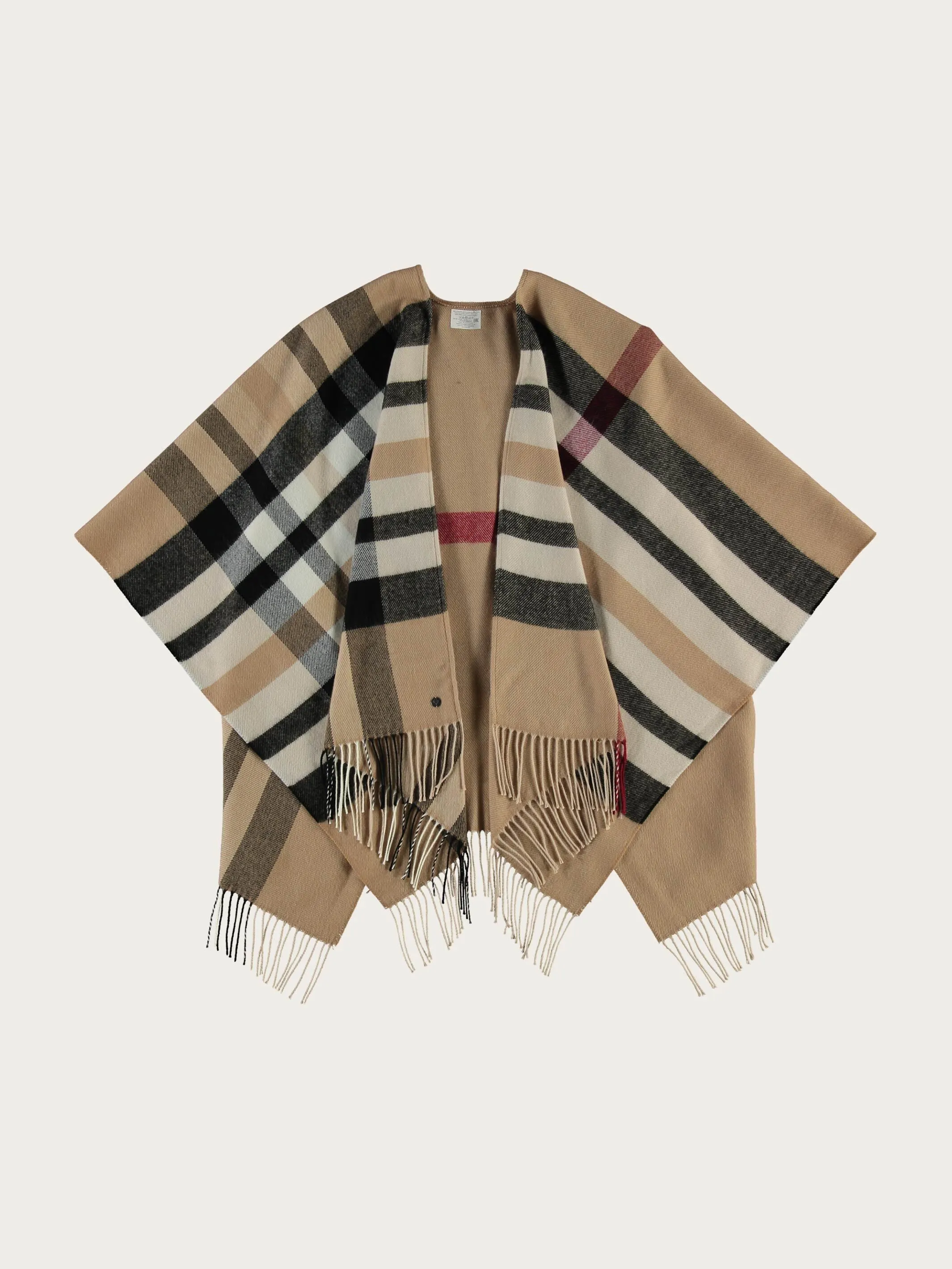 Poncho mit FRAAS Plaid Karo aus Polyacryl - Made in Germany