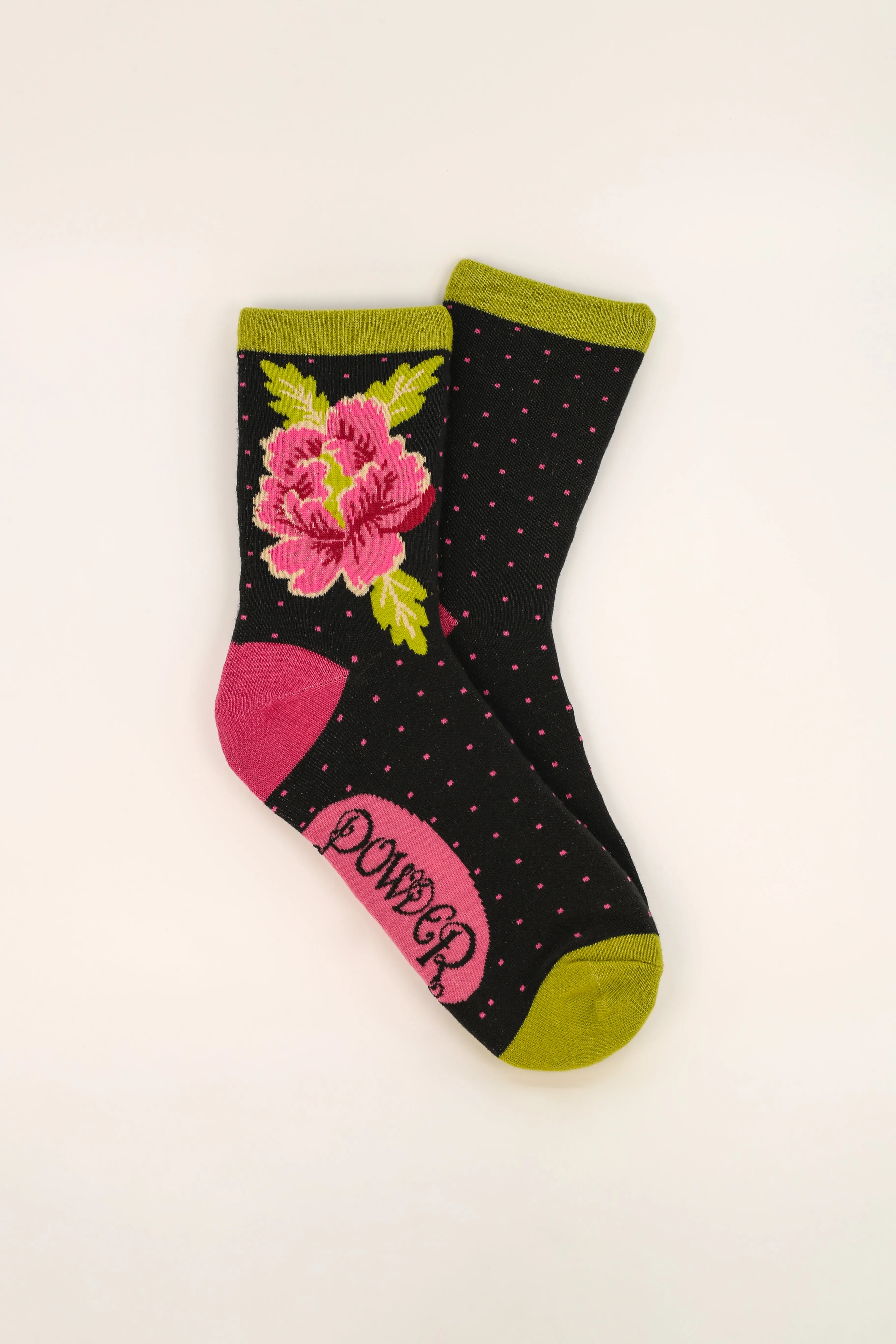 Powder Ladies Bamboo Cotton Knit Socks - Painted Peony