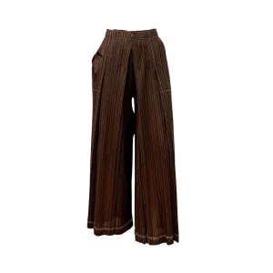 Pre Order:  Pleated Folding Mid length Loose Wide Leg Pants