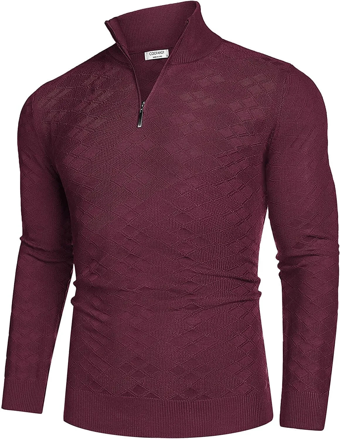 Quarter Zippper Mock Neck Pullover Sweater (US Only)