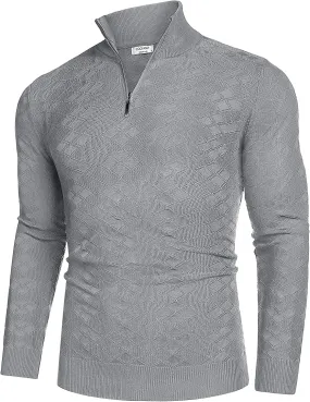 Quarter Zippper Mock Neck Pullover Sweater (US Only)