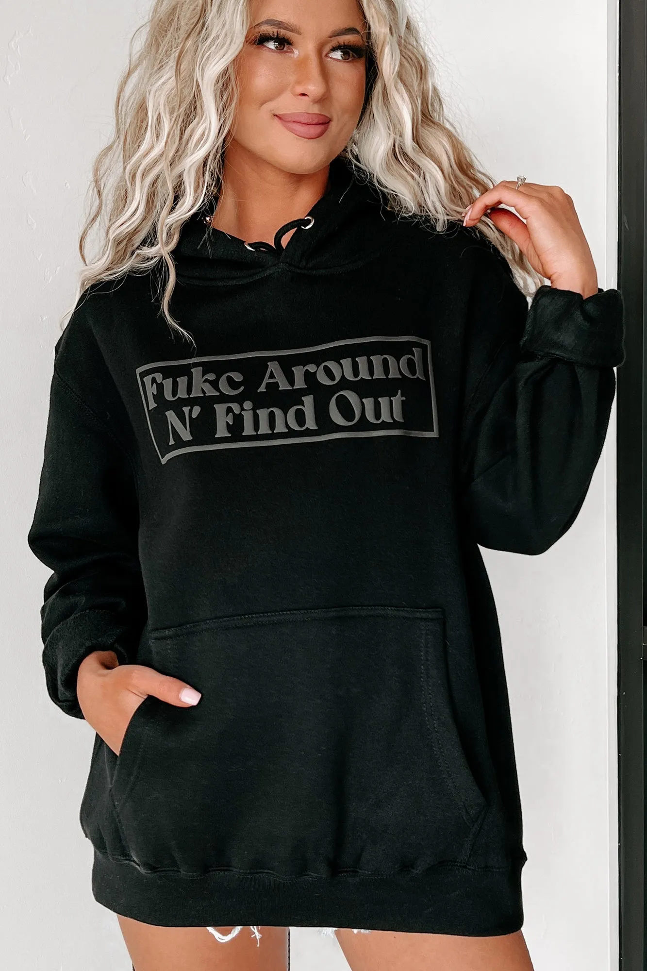 "Fukc Around N' Find Out" Puff Graphic Multiple Shirt Options (Black) - Print On Demand