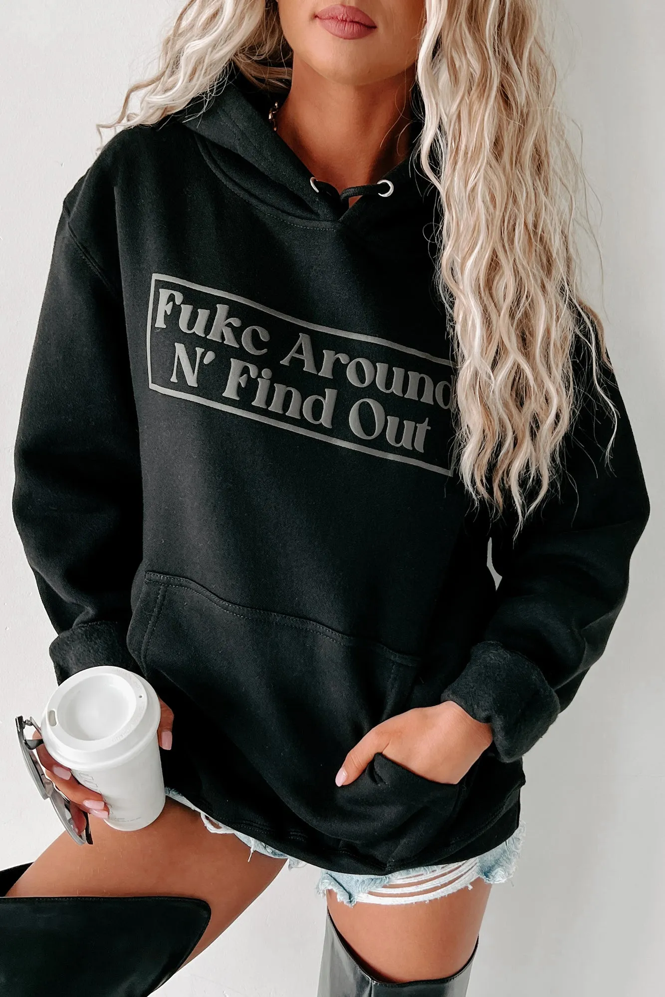 "Fukc Around N' Find Out" Puff Graphic Multiple Shirt Options (Black) - Print On Demand