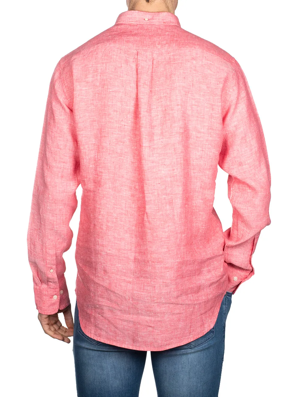 Regular Fit Linen Shirt Buttondown Watermelon Pink