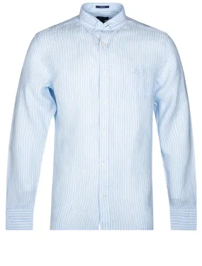 Regular Fit Stripe Linen Button-down Capri Blue